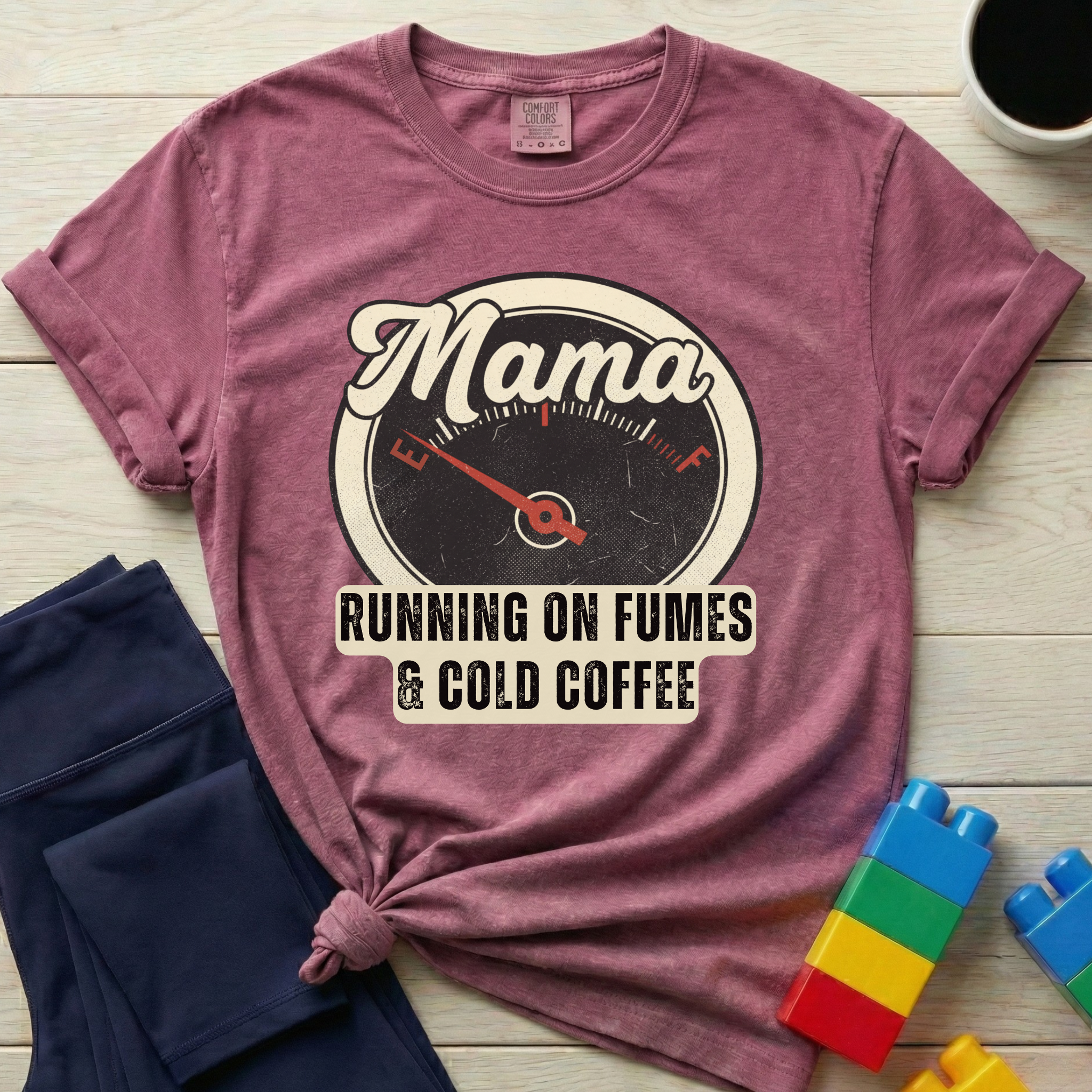 Mama Running On Fumes And Cold Coffee T-shirt