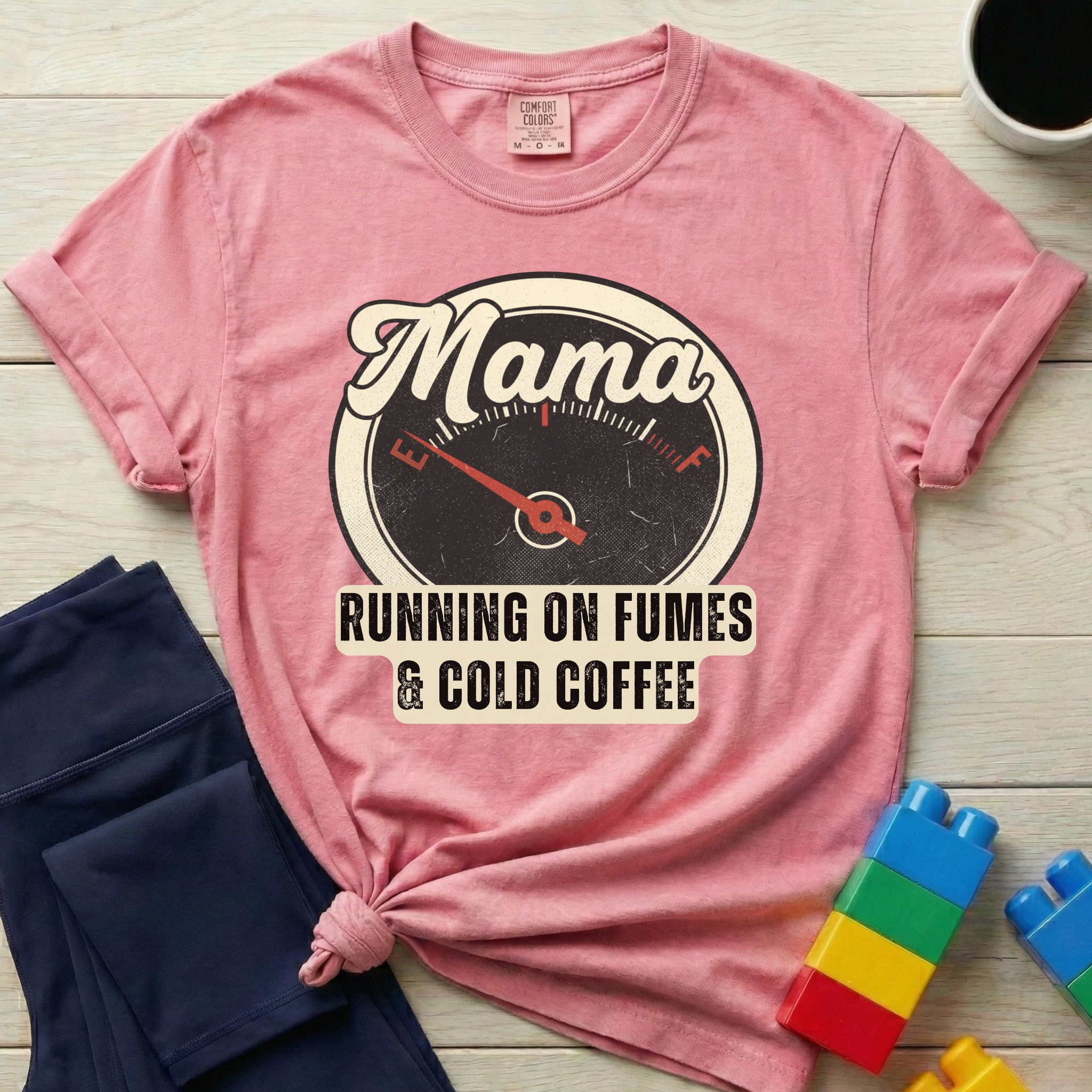 Mama Running On Fumes And Cold Coffee T-shirt