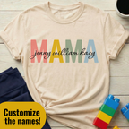 Mama w/ Kids' Names Custom T-shirt