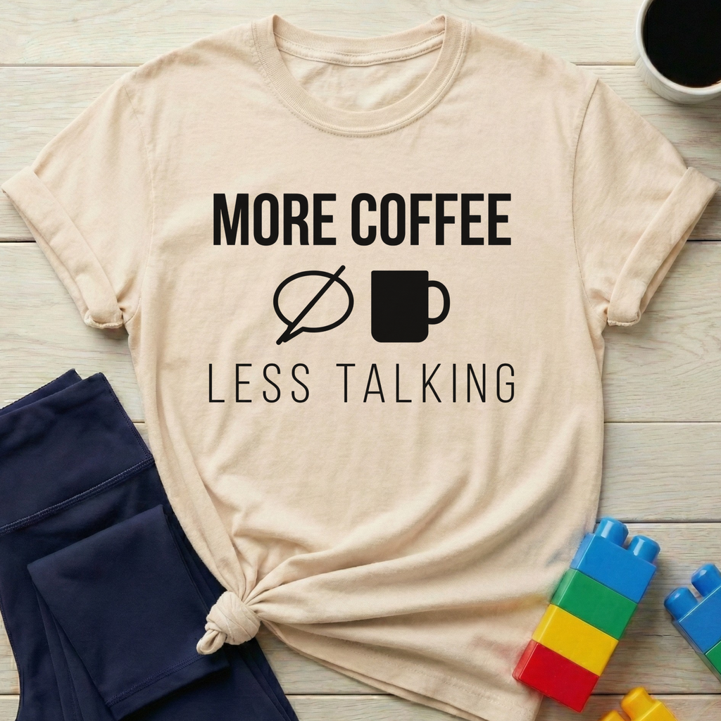 More Coffee Less Talking T-Shirt